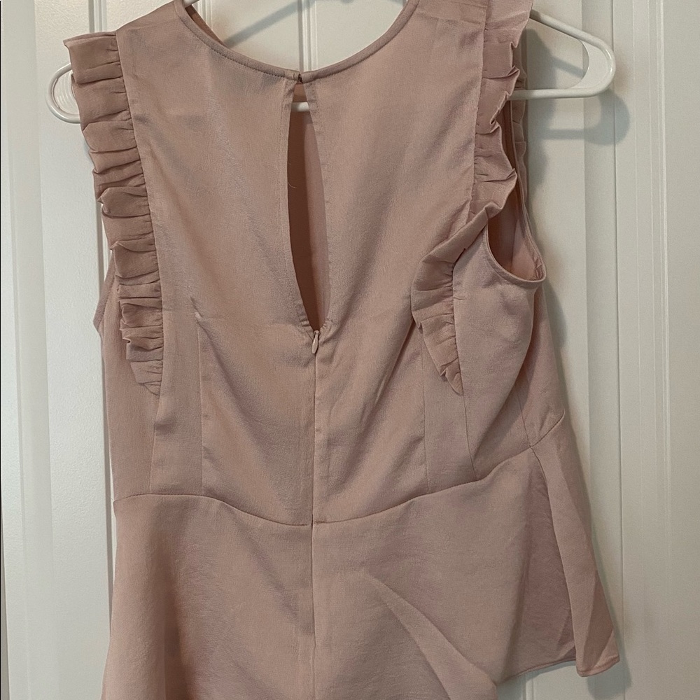 Express Blush Pink Ruffle Work Top - Picture 3 of 5